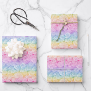 Beautiful Rainbow Coloured Seamless Patterned Wrapping Paper Sheet