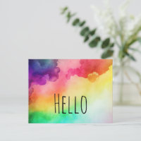Beautiful Rainbow Colours Abstract Design Hello