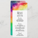 Beautiful Rainbow Colours Abstract Design Invitation<br><div class="desc">Event menu with a watercolor border featuring colours of the rainbow.</div>