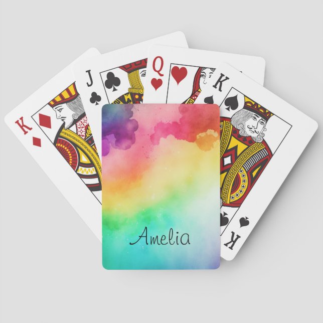 Beautiful Rainbow Colours Abstract Design Playing Cards (Back)