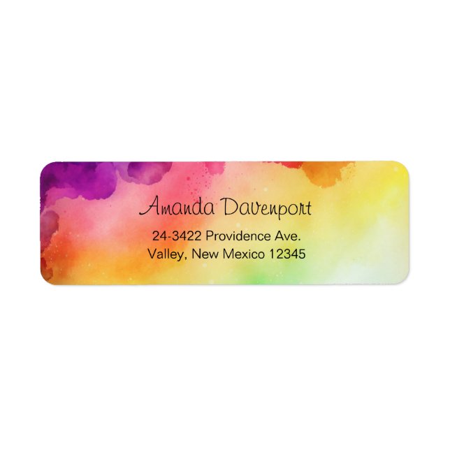 Beautiful Rainbow Colours Abstract Design Return Address Label (Front)