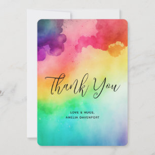 Beautiful Rainbow Colours Abstract Design Thank You Card