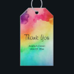 Beautiful Rainbow Colours Abstract Design Wedding Gift Tags<br><div class="desc">Gift tag with a watercolor background featuring colours of the rainbow.</div>