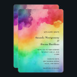 Beautiful Rainbow Colours Abstract Design Wedding Invitation<br><div class="desc">A wedding invitation with a watercolor background featuring colours of the rainbow.</div>