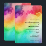 Beautiful Rainbow Colours Abstract Design Wedding Invitation<br><div class="desc">A wedding invitation with a watercolor background featuring colours of the rainbow.</div>