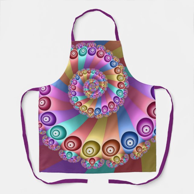 Beautiful Rainbow Colours Abstract Fractal Art Apron (Front)
