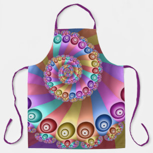 Beautiful Rainbow Colours Abstract Fractal Art Apron