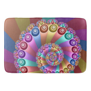 Beautiful Rainbow Colours Abstract Fractal Art Bath Mat