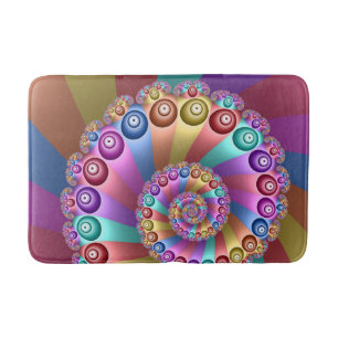 Beautiful Rainbow Colours Abstract Fractal Art Bath Mat