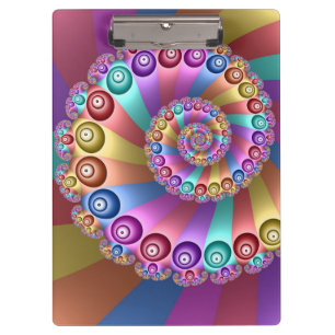 Beautiful Rainbow Colours Abstract Fractal Art Clipboard