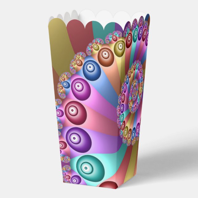 Beautiful Rainbow Colours Abstract Fractal Art Favour Box (Back)