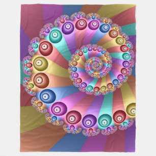 Beautiful Rainbow Colours Abstract Fractal Art Fleece Blanket