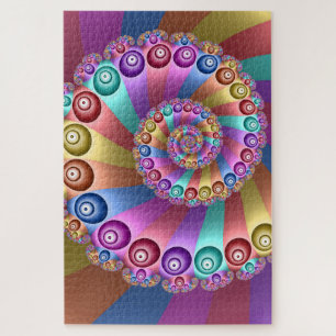 Beautiful Rainbow Colours Abstract Fractal Art Jigsaw Puzzle
