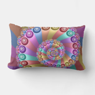 Beautiful Rainbow Colours Abstract Fractal Art Lumbar Cushion