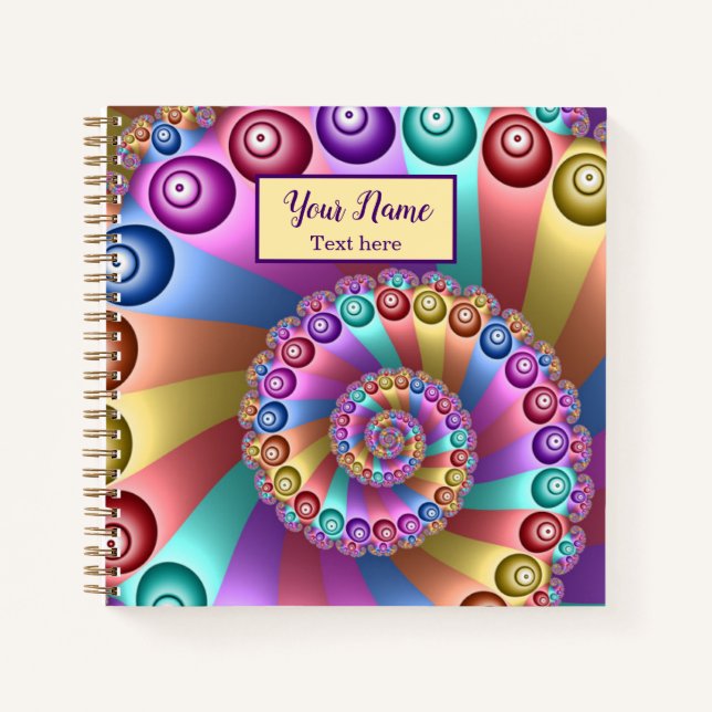 Beautiful Rainbow Colours Abstract Fractal Art Nam Notebook (Front)