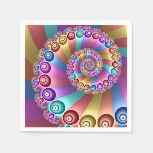 Beautiful Rainbow Colours Abstract Fractal Art Napkin