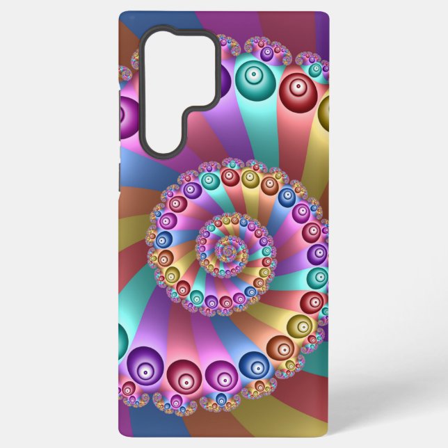Beautiful Rainbow Colours Abstract Fractal Art Samsung Galaxy S22 Ultra Case (Back)