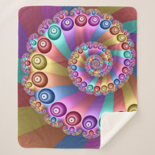 Beautiful Rainbow Colours Abstract Fractal Art Sherpa Blanket
