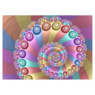 Beautiful Rainbow Colours Abstract Fractal Art Tablecloth