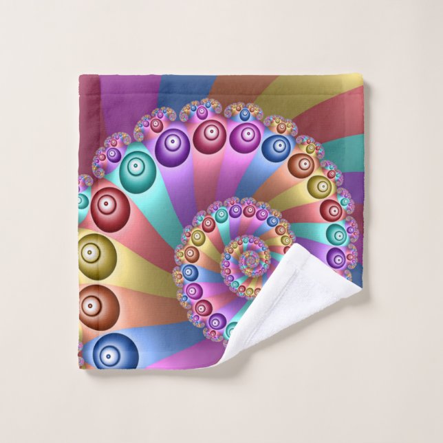 Beautiful Rainbow Colours Abstract Fractal Art Wash Cloth (Wash Cloth)