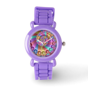 Beautiful Rainbow Colours Abstract Fractal Art Watch