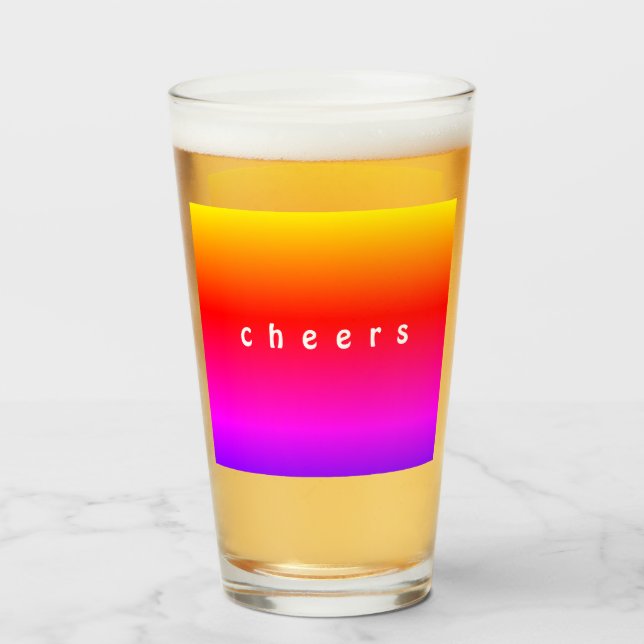Beautiful Rainbow Colours - Cheers Glass (Front Filled)