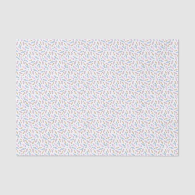 Beautiful rainbow feathers watercolour pattern tissue paper (Front)