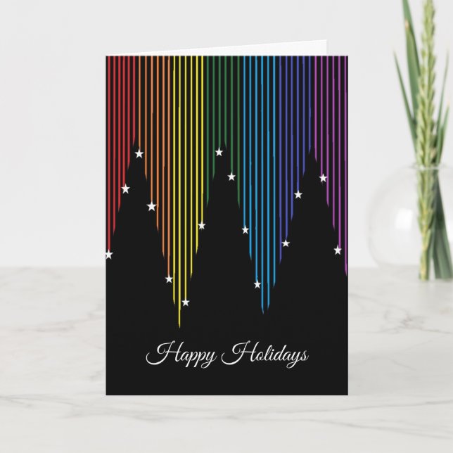 Beautiful Rainbow Holiday Card (Front)