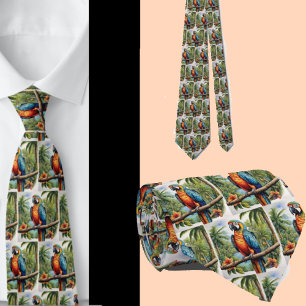 Beautiful Rainbow Parrots Necktie