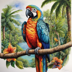 Beautiful Rainbow Parrots Necktie