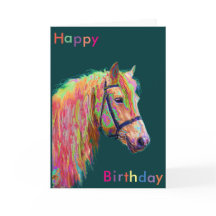 Beautiful Rainbow Pony Birthday Card