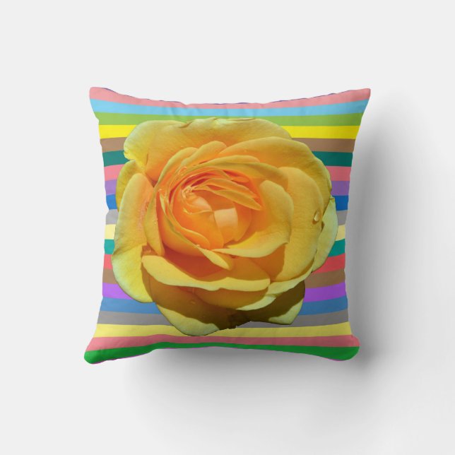 Beautiful rainbow rose cushion (Back)