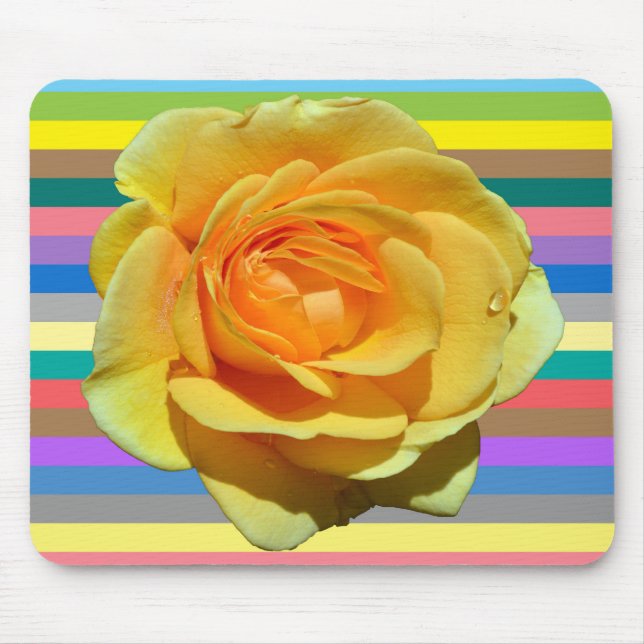 Beautiful rainbow rose mouse pad (Front)