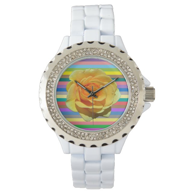 Beautiful rainbow rose watch (Front)