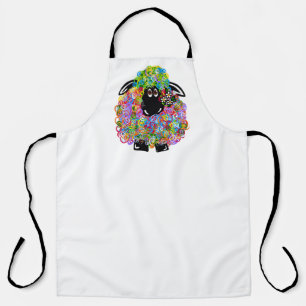 Beautiful Rainbow Sheep Of The Family Apron