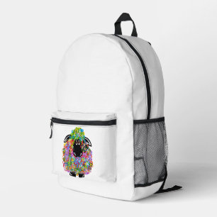 Beautiful Rainbow Sheep Of The Family Printed Backpack