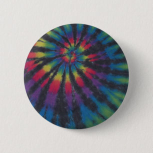 Beautiful Rainbow Swirl Spiral Tie Dye PhatDyes 6 Cm Round Badge