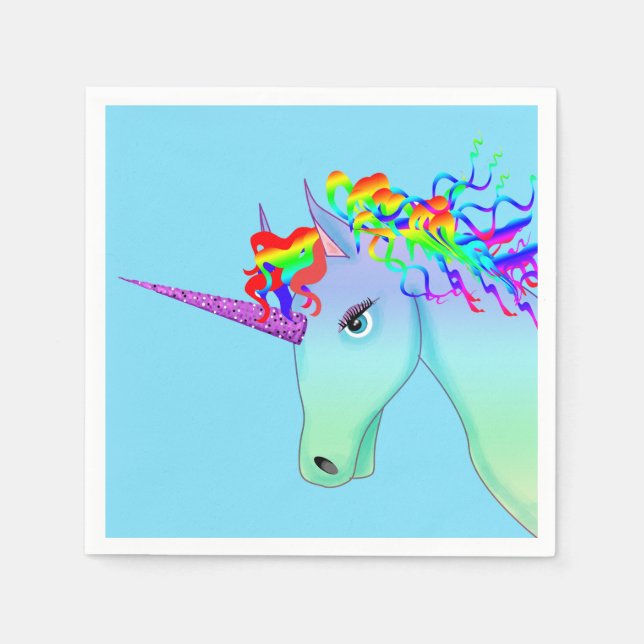 Beautiful rainbow unicorn napkin (Front)