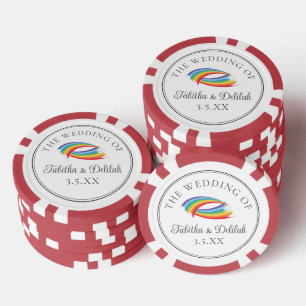 Beautiful Rainbow Wedding Personalized Poker Chips