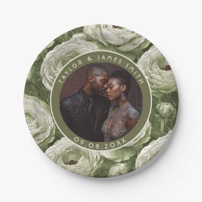 Beautiful Ranunculus Plates For Simple Wedding Par (Front)