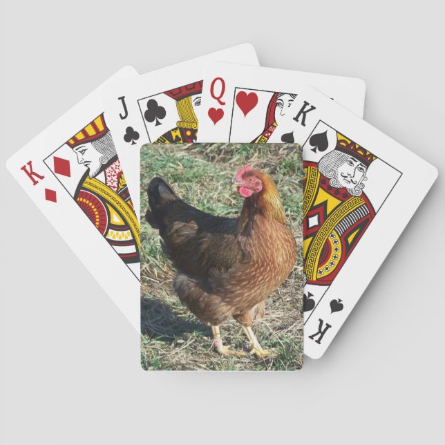 Beautiful Rare Chicken Breed Welsummer Hen Playing Cards (Back)