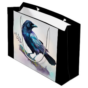 Beautiful Raven on a Tree Branch Large Gift Bag