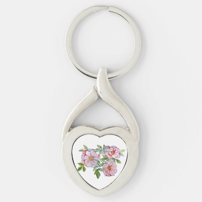Beautiful realistic watercolor roses. key ring (Front)