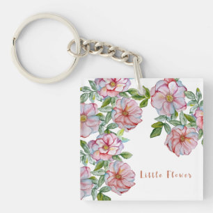 Beautiful realistic watercolor roses. key ring