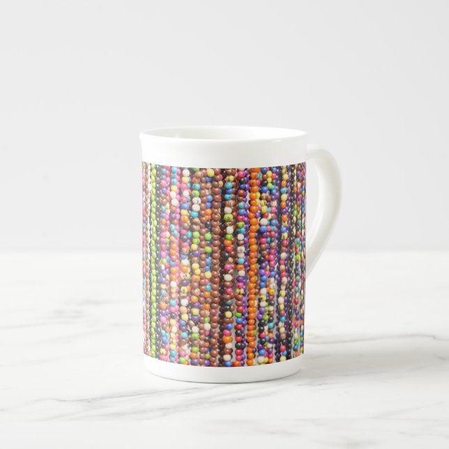 Beautiful red abstract bone china mug (Front Right)