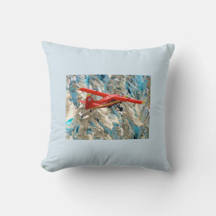 Beautiful red aeroplane pillow