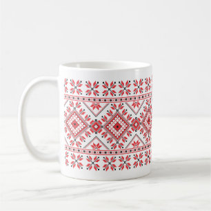 Beautiful Red and Black Southwestern Knit Pattern Coffee Mug