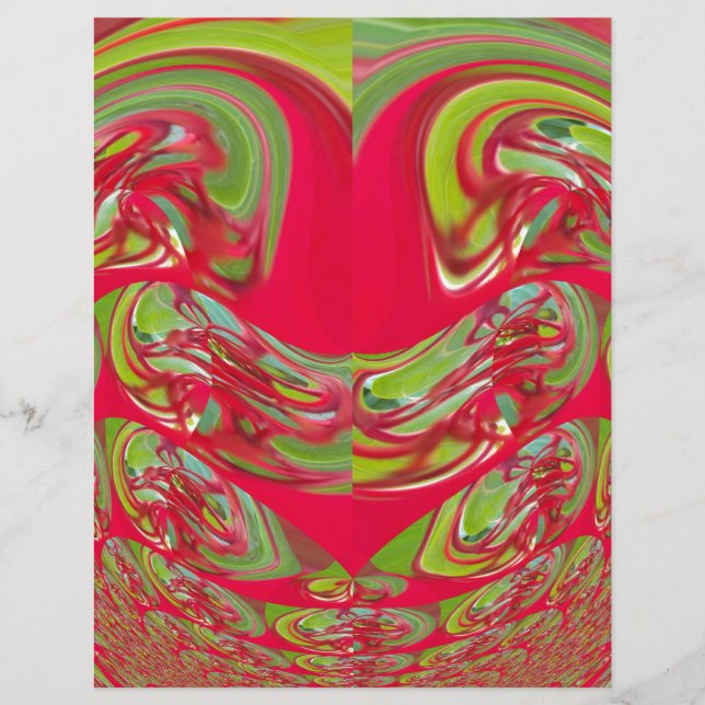 Beautiful Red and Green Texture Colour Abstract Ar (Front)