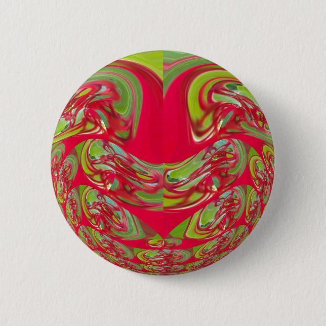 Beautiful Red and Green Texture Colour Abstract Ar 6 Cm Round Badge (Front)