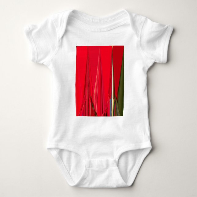 Beautiful Red and Green Texture Colour Abstract Ar Baby Bodysuit (Front)